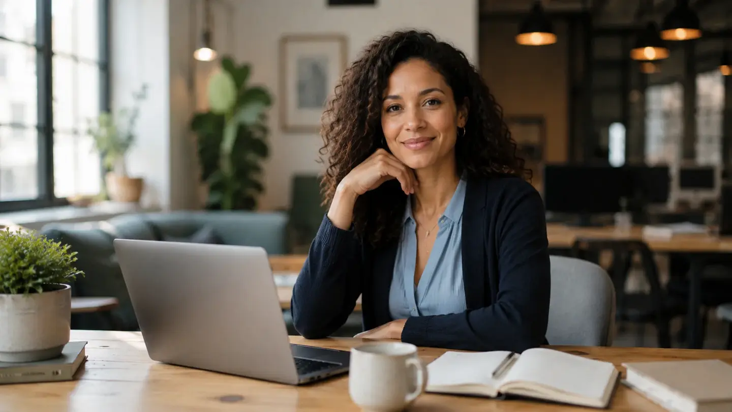 Vrouw begint met het schrijven van een motivatiebrief aan tafel
