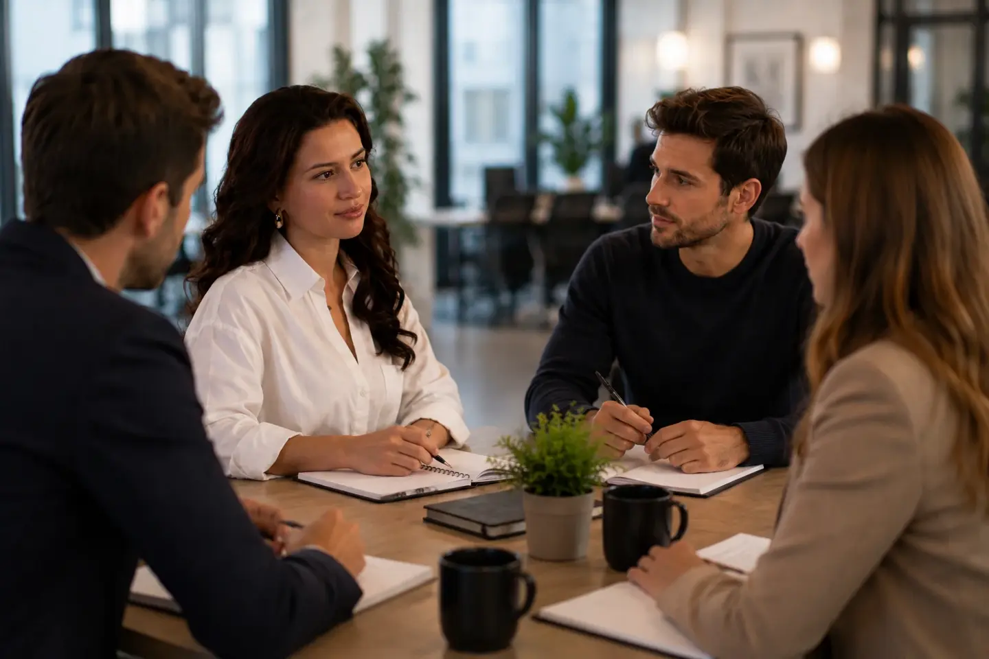 Collega's-vergaderen Collega's vergaderen op kantoor